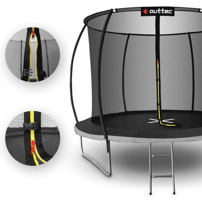 Батут Outtec Premium 252 см Black/Grey с сеткой и лестницей