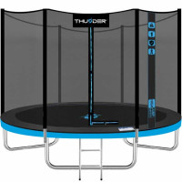 Батут Thunder Outside Pro 183 см Blue з сіткою та драбинкою