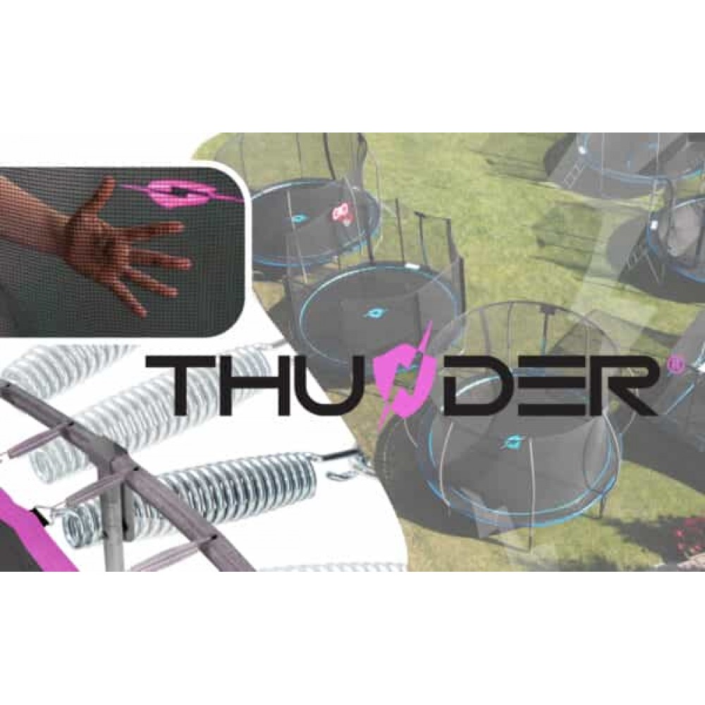 Батут Thunder Outside Pro 244 см Pink с сеткой и лестницей