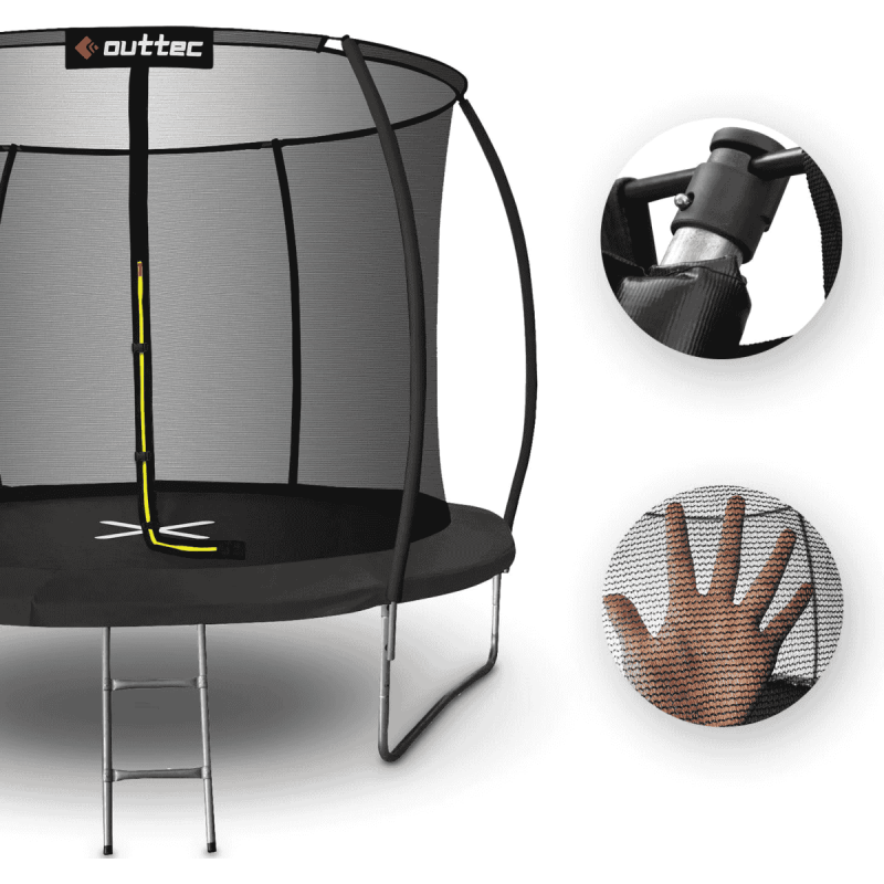 Батут Outtec Premium 312 см Black з сіткою та драбинкою