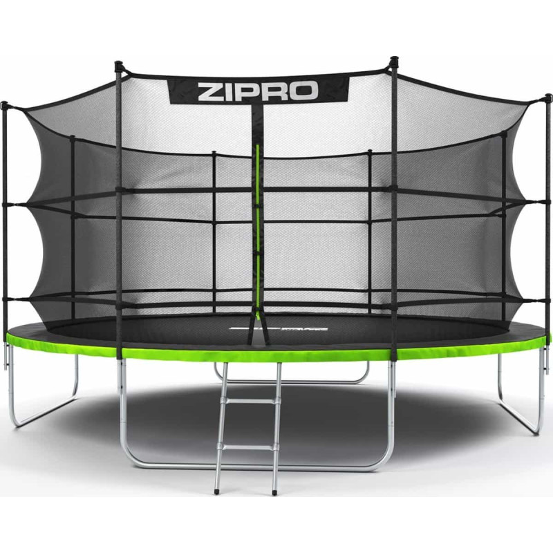 Батут Zipro Jump Pro 435 см с внутренней сеткой и лестницей