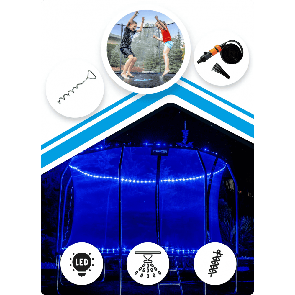 Батут THUNDER ELITE 244 см з внутрішньою сіткою, чорний