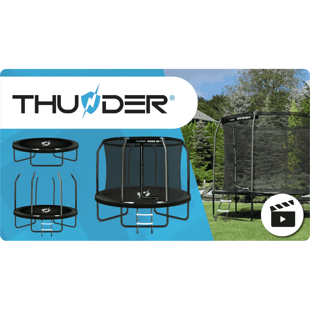 Батут THUNDER ELITE 244 см з внутрішньою сіткою, чорний