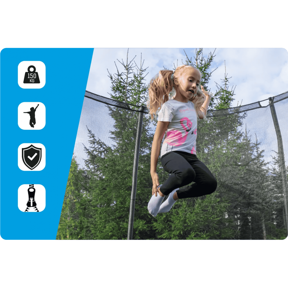 Батут THUNDER ELITE 244 см з внутрішньою сіткою, чорний