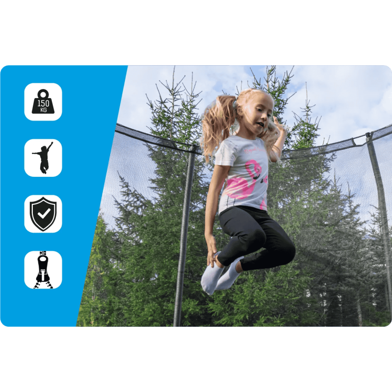 Батут THUNDER ELITE 244 см з внутрішньою сіткою, чорний