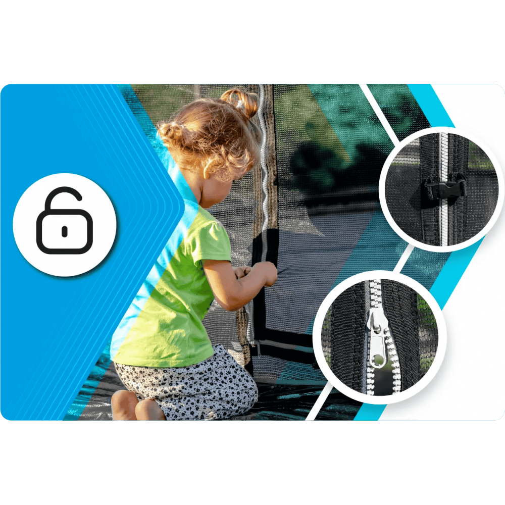 Батут THUNDER ELITE 244 см з внутрішньою сіткою, чорний