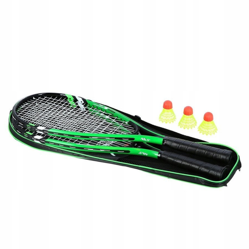 Набор для кросминтона NILS NRS001 (2 ракетки, воланы, чехол), зеленый