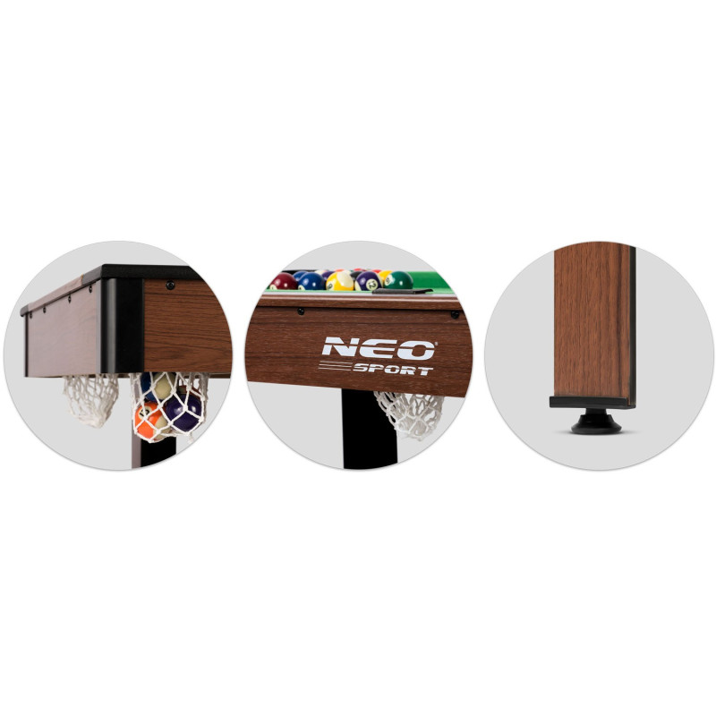 Бильярдный стол Neo-Sport NS-807, 122 x 61 x 76 см, темно-коричневый