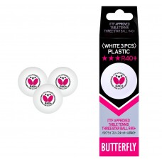 М'ячі для настільного тенісу BUTTERFLY 3 шт, білі