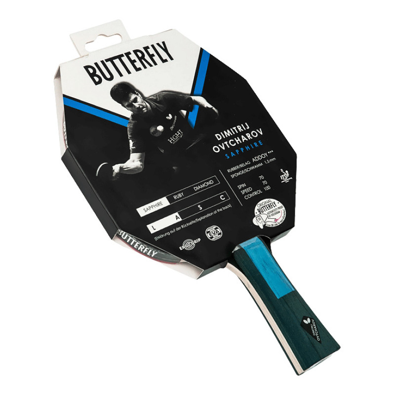 Ракетка для настольного тенниса BUTTERFLY Ovtcharov Sapphire, черно-красная