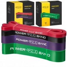 Набір з 4 еластичних стрічок для фітнесу 4FIZJO Power Band, 6-36 кг