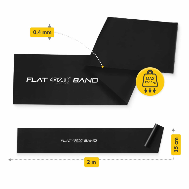 Еластична стрічка для фітнесу 4FIZJO Flat Band 200 x 15 x 0.04 см, 7-10 кг