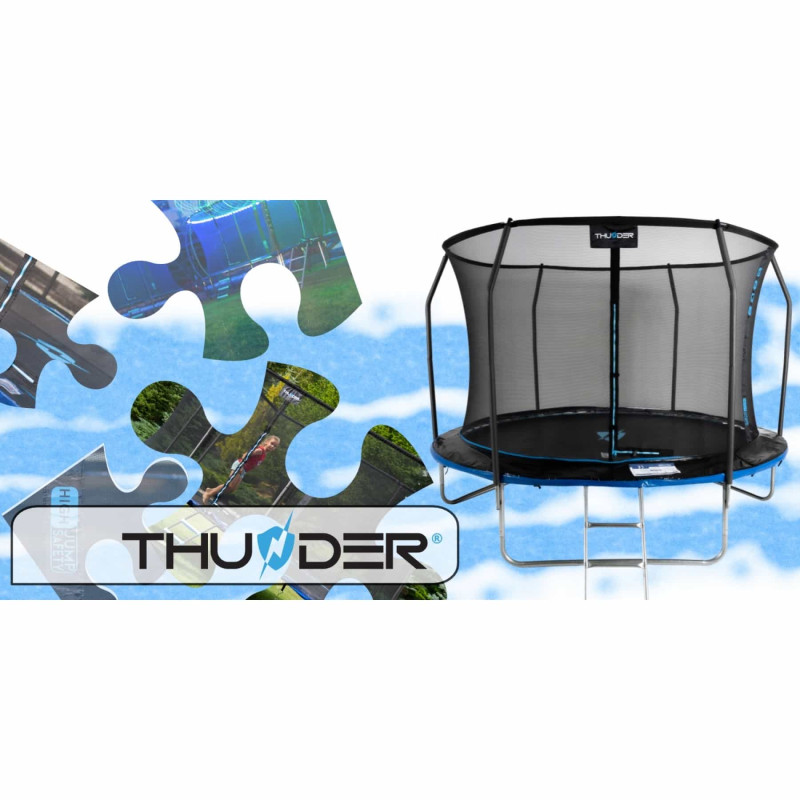 Батут Thunder Elite 435 см с внутренней сеткой и лестницей