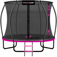 Батут Thunder Ultra 252 см Pink з внутрішньою сіткою та драбинкою