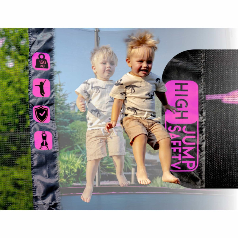 Батут Thunder Ultra 252 см Pink с внутренней сеткой и лестницей