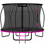 Батут Thunder Ultra 435 см Pink с внутренней сеткой и лестницей