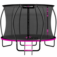 Батут Thunder Ultra 435 см Pink з внутрішньою сіткою та драбинкою