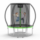 Батут 4FIZJO Pro 183 см Black/Green с внутренней сеткой и лестницей