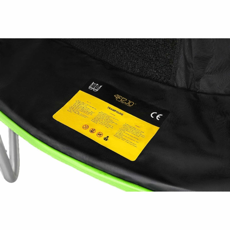 Батут 4FIZJO Pro 183 см Black/Green с внутренней сеткой и лестницей