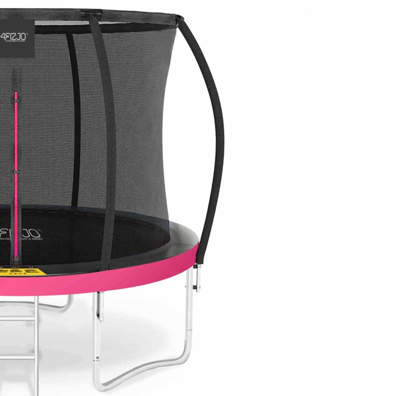 Батут 4FIZJO Pro 252 см Black/Pink с внутренней сеткой и лестницей