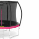 Батут 4FIZJO Pro 252 см Black/Pink с внутренней сеткой и лестницей