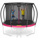 Батут 4FIZJO Pro 312 см Black/Pink с внутренней сеткой и лестницей