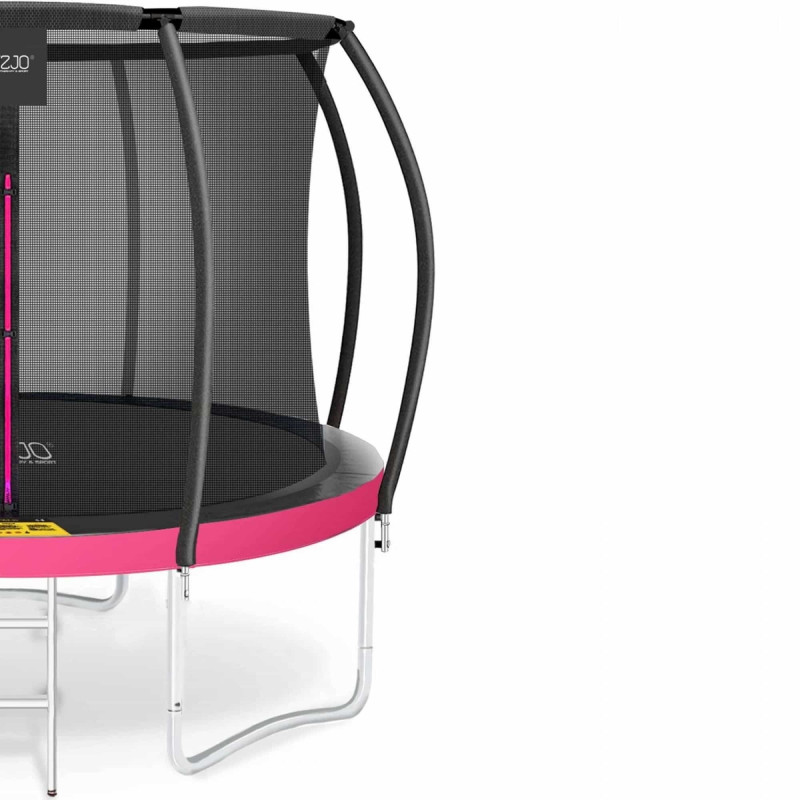 Батут 4FIZJO Pro 312 см Black/Pink с внутренней сеткой и лестницей