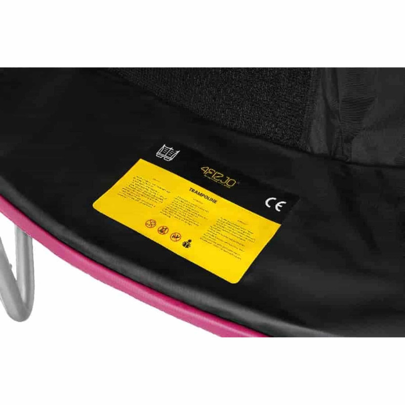 Батут 4FIZJO Pro 312 см Black/Pink с внутренней сеткой и лестницей