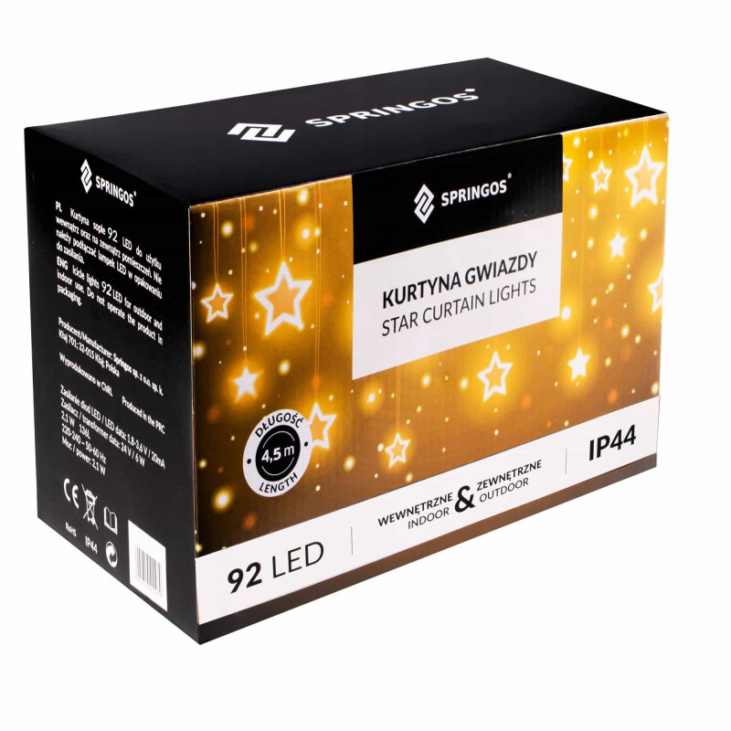 Гирлянда бахрома уличная (наружная) Springos 2 м 92 LED CL4009 Cold White