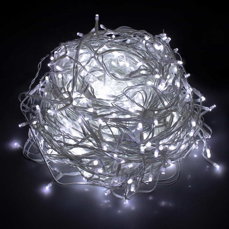 Гірлянда бахрома вулична Springos 12 м 300 LED + Flash Cold White