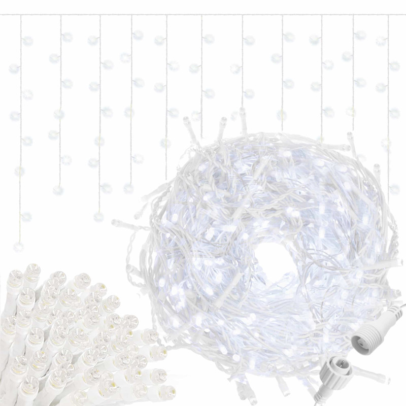 Гірлянда бахрома вулична Springos 20 м 500 LED + Flash Cold White