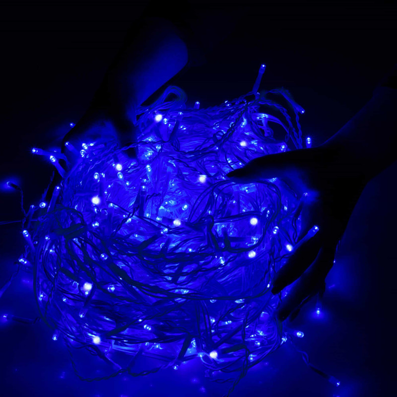 Гірлянда бахрома вулична Springos 20 м 500 LED + Flash Blue