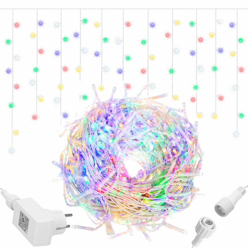 Гірлянда бахрома вулична Springos 20 м 500 LED + Flash Mix