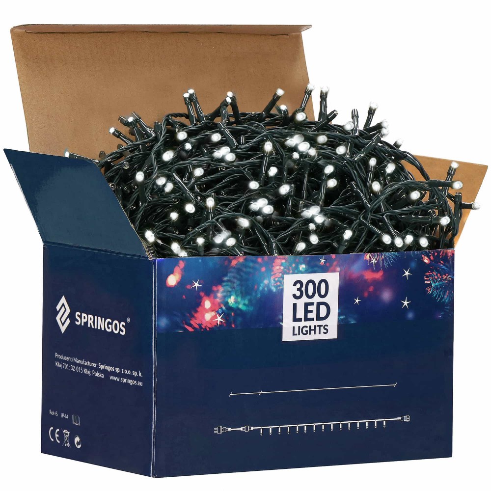 Гирлянда уличная (наружная) Springos 15 м 300 LED CL0320 Cold White