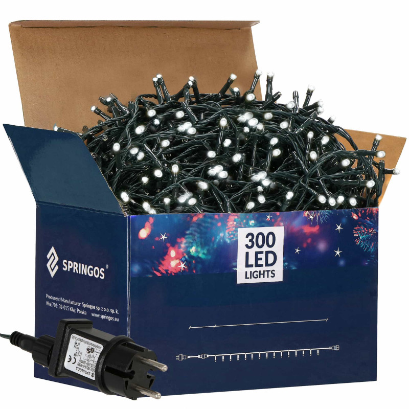 Гірлянда вулична Springos 15 м 300 LED Cold White