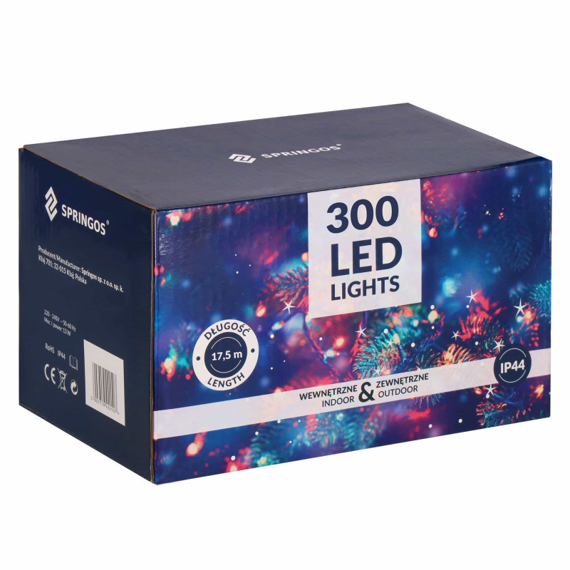 Гирлянда уличная (наружная) Springos 15 м 300 LED CL0322 Mix