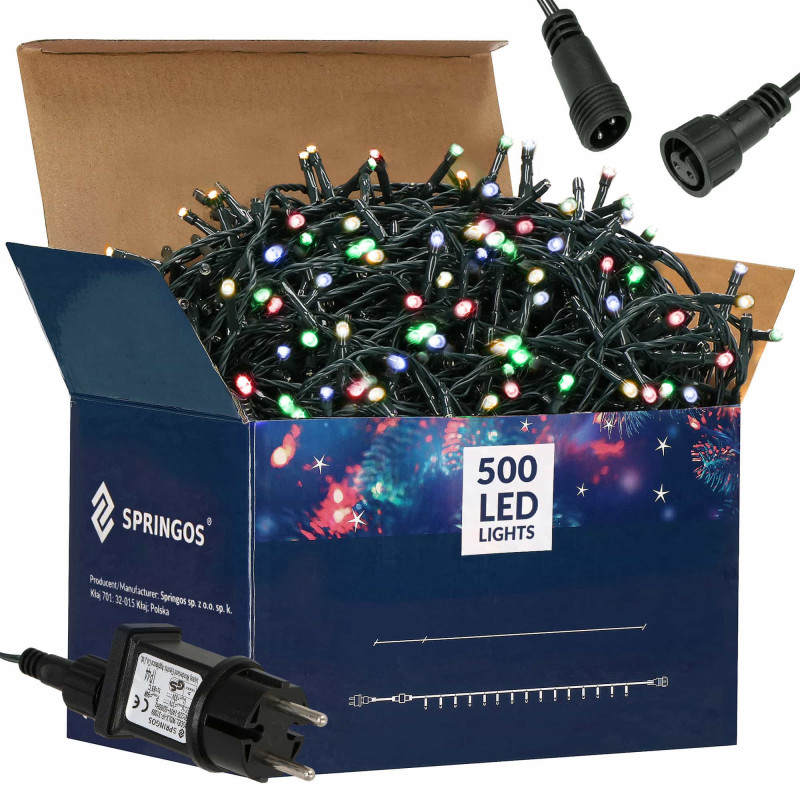 Гирлянда уличная (наружная) Springos 25 м 500 LED CL0522 Mix