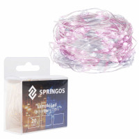 Гірлянда на батарейках Springos 1,9 м 20 LED Cold White/Pink