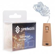 Гірлянда корок у пляшку на батарейках Springos 1,9 м 20 LED Cold White