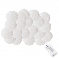 Гірлянда на батарейках Springos Cracked Cotton Balls 2 м 10 LED Warm White (White)