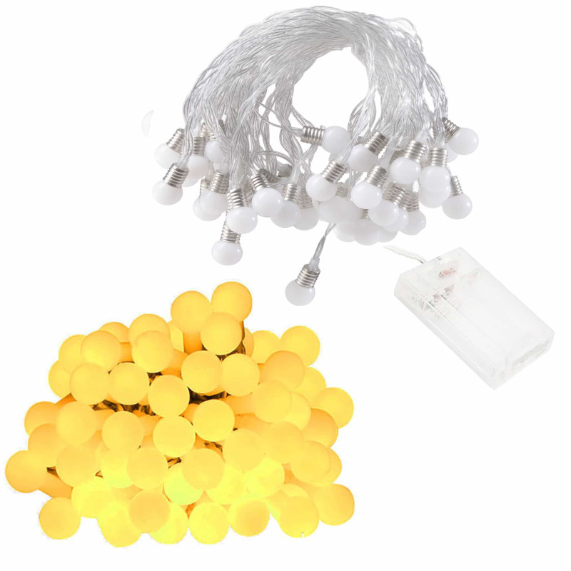 Гірлянда у вигляді лампочок на батарейках Springos 10 м 50 LED Warm White