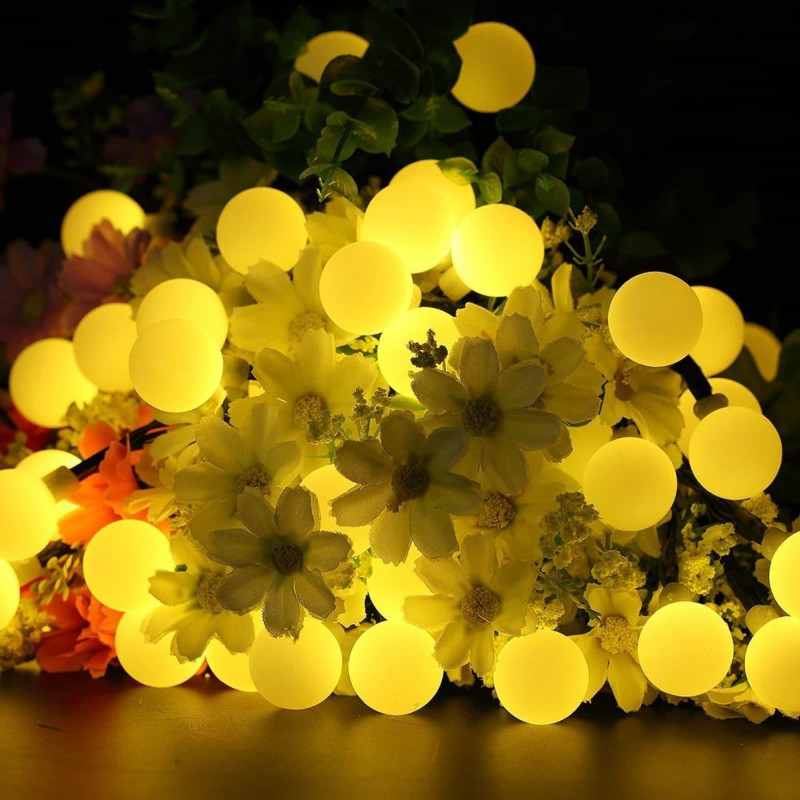 Гірлянда у вигляді лампочок на батарейках Springos 10 м 50 LED Warm White