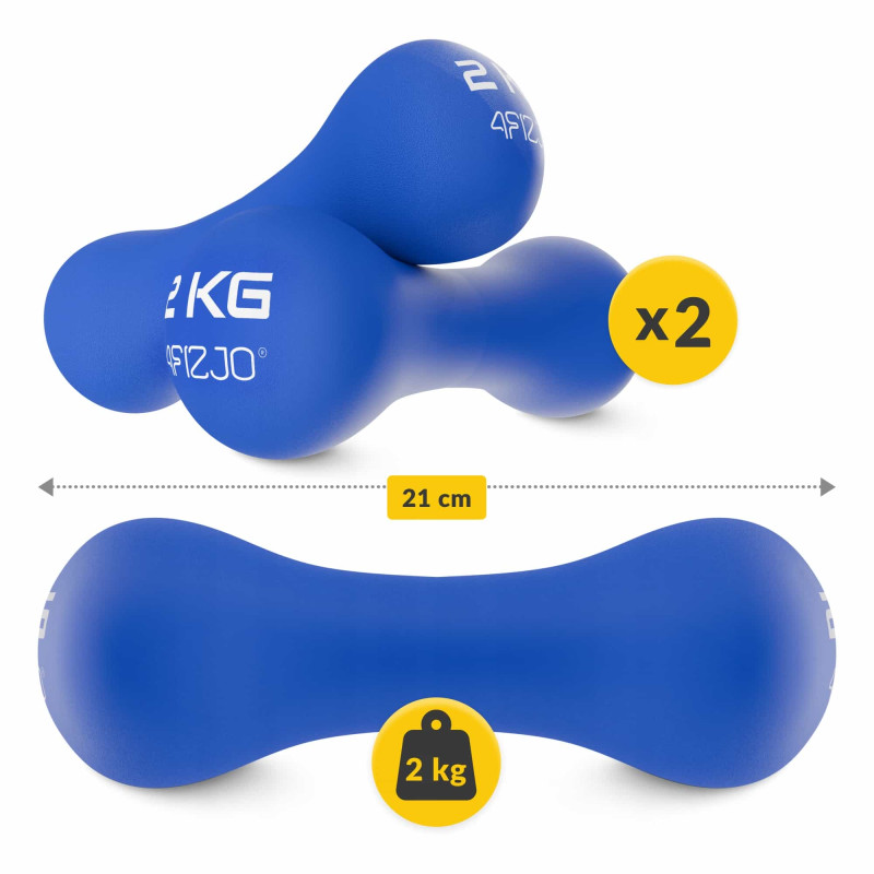 Гантелі для фітнесу вінілові 4FIZJO 2 x 2 кг