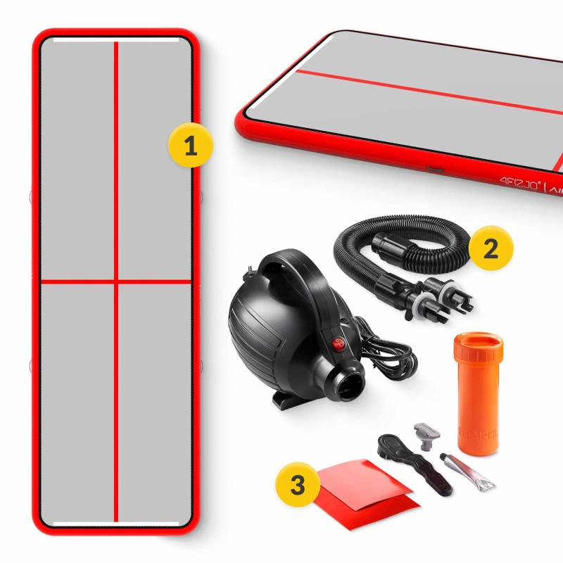 Мат надувной гимнастический 4FIZJO Air Track Mat 600 x 200 x 20 см White/Red (P-5907739312044)