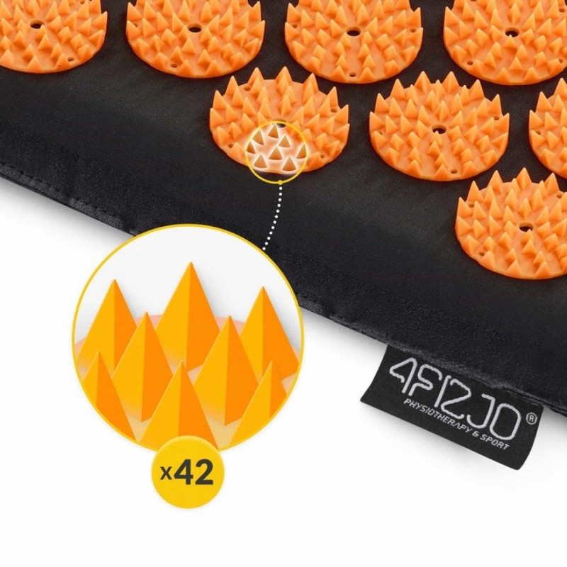Коврик акупунктурный с валиком 4FIZJO Classic Mat Аппликатор Кузнецова Black/Orange (P-5907222931752)