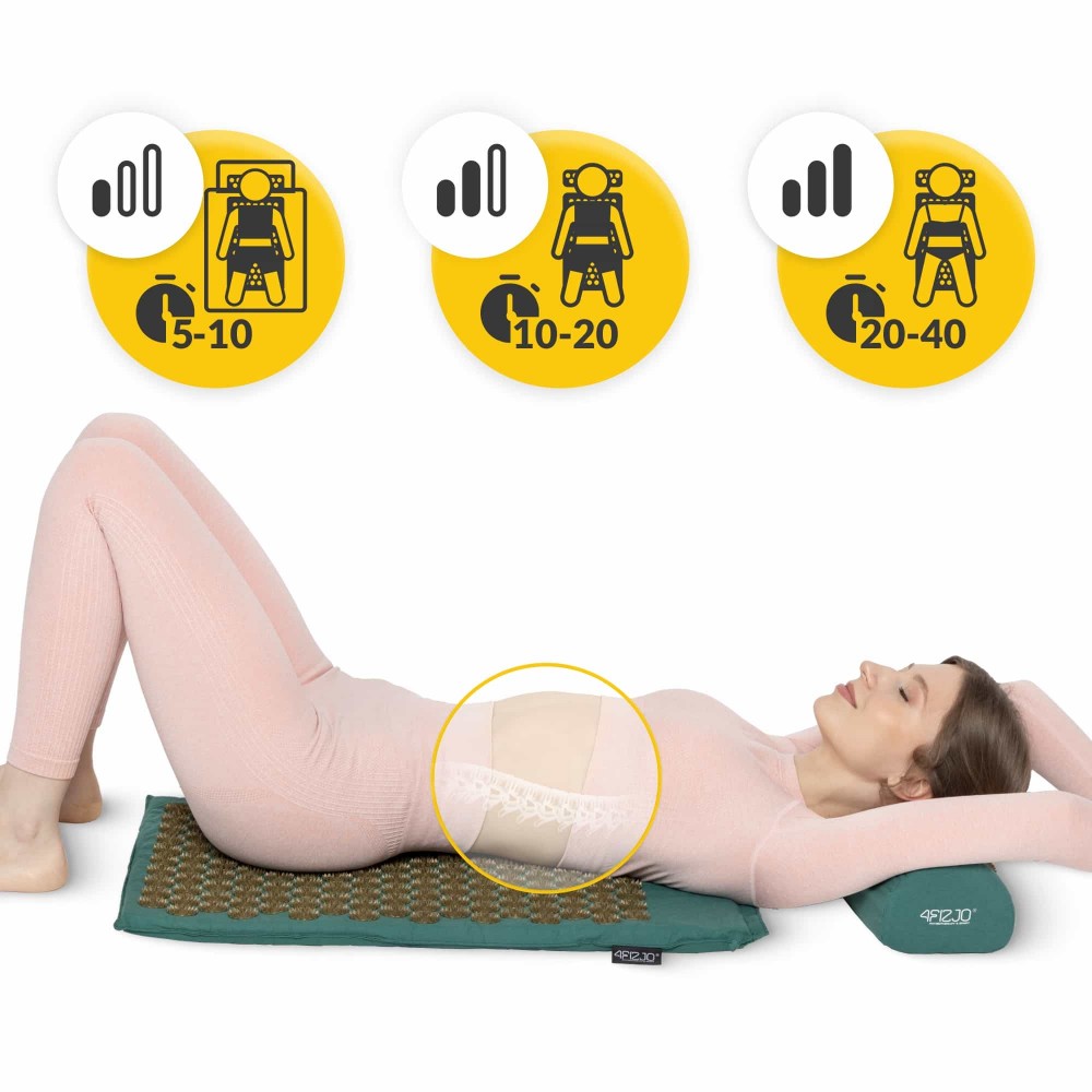 Коврик акупунктурный с валиком 4FIZJO Classic Mat Аппликатор Кузнецова Navy Green/Gold (P-5907739313300)