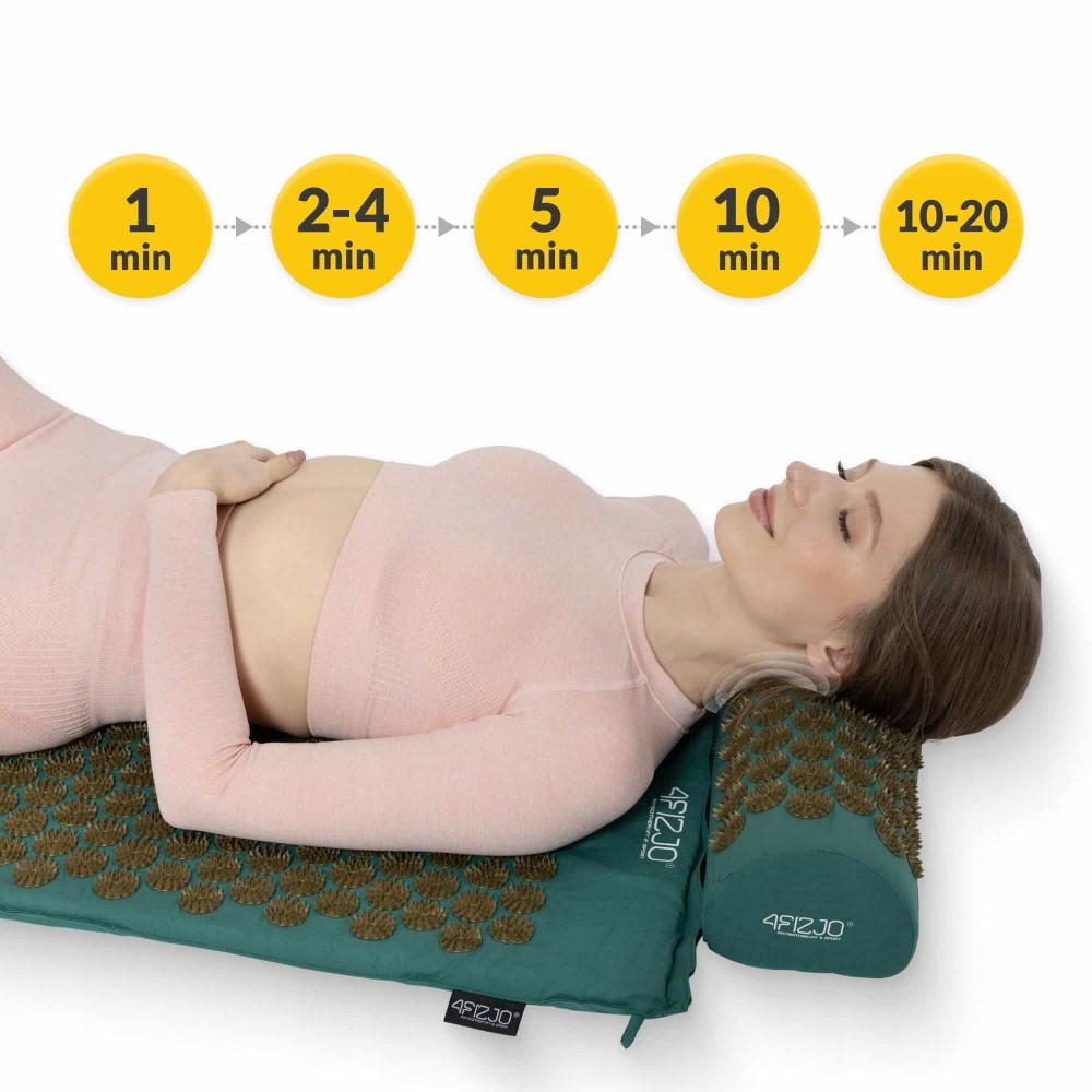 Коврик акупунктурный с валиком 4FIZJO Classic Mat Аппликатор Кузнецова Navy Green/Gold (P-5907739313300)