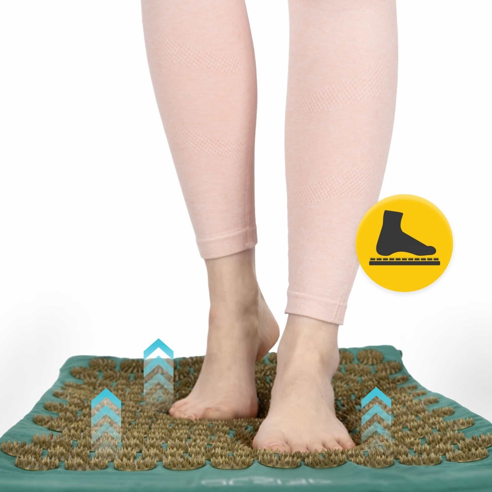 Коврик акупунктурный с валиком 4FIZJO Classic Mat Аппликатор Кузнецова Navy Green/Gold (P-5907739313300)