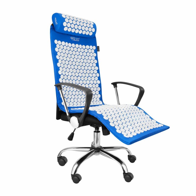 Акупунктурний килимок з напівваликом 4FIZJO 128 x 48 см Blue/White