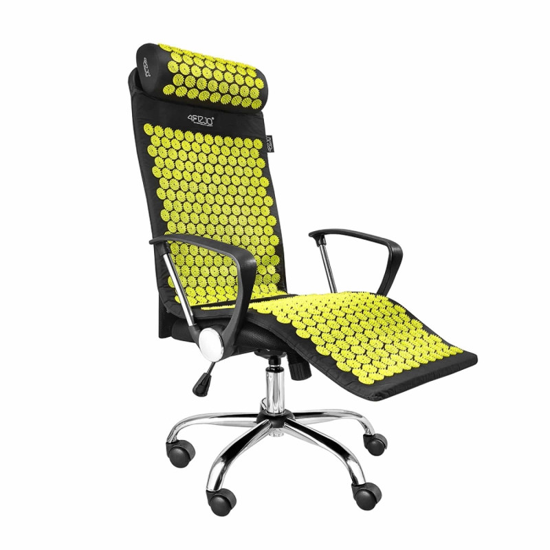 Акупунктурний килимок з напівваликом 4FIZJO 128 x 48 см Black/Yellow